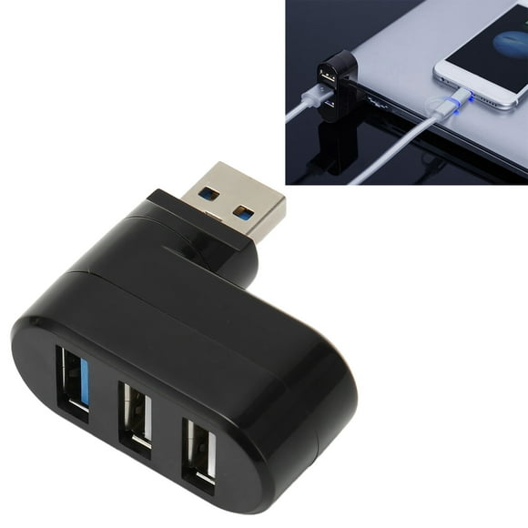 Hub USB, Divisor USB 3 En 1, Expansor USB Giratorio De 90/180, Adaptador Multipuerto Portátil, 1 Puerto USB3.0, 2 Puertos USB2.0, Para Impresora De Unidad Flash HDD Portátil