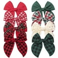 thumbnail image 2 of Dalrosia 8PCS Large Christmas Fable Hair Bows Hair Clips Plaid Hair Ribbon Ponytail Holder Hair Accessorie for Baby Toddlers Kids Girls, 2 of 6
