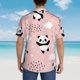 thumbnail image 4 of Balery Panda Camisas hawaianas de manga corta para hombre, camisas playeras de corte holgado, camisas de vacaciones con botones,Large, 4 of 7