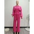 thumbnail image 3 of Women’s Lace-Up Waist Two-Piece Set with Boning Support Trendy Casual Outfit Slimming Fit Top & Pants Matching Set Fashion Streetwear Chic Daily Wear, 3 of 4
