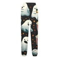 thumbnail image 5 of Womens Halloween 2025 Trendy Printed Sweatpants Elastic Waist Drawstring Color Block Pants Casual Streetwear Pants with Pockets,White 2,S, 5 of 5