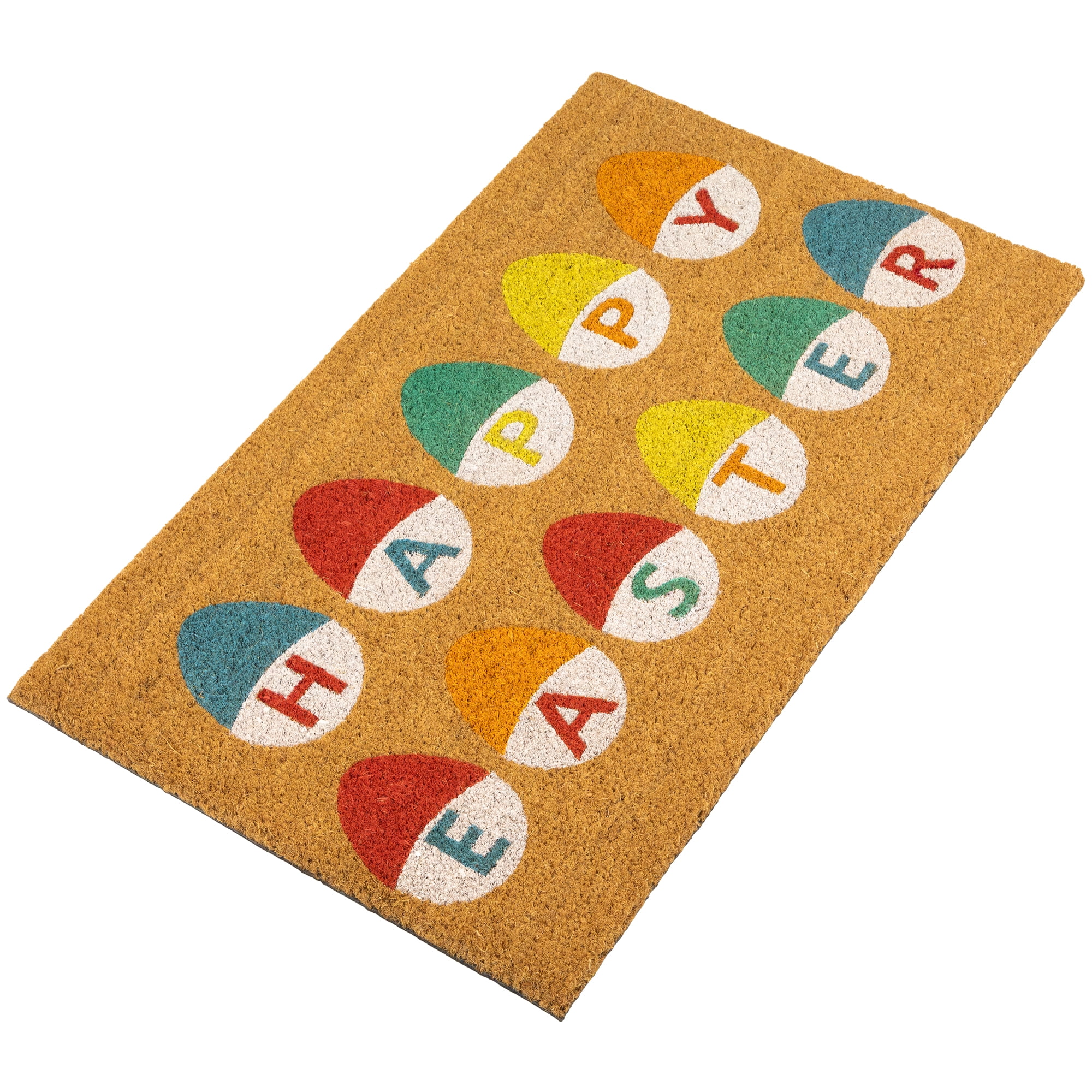 Northlight Natural Coir Happy Easter Egg Outdoor Doormat 18" x 30"