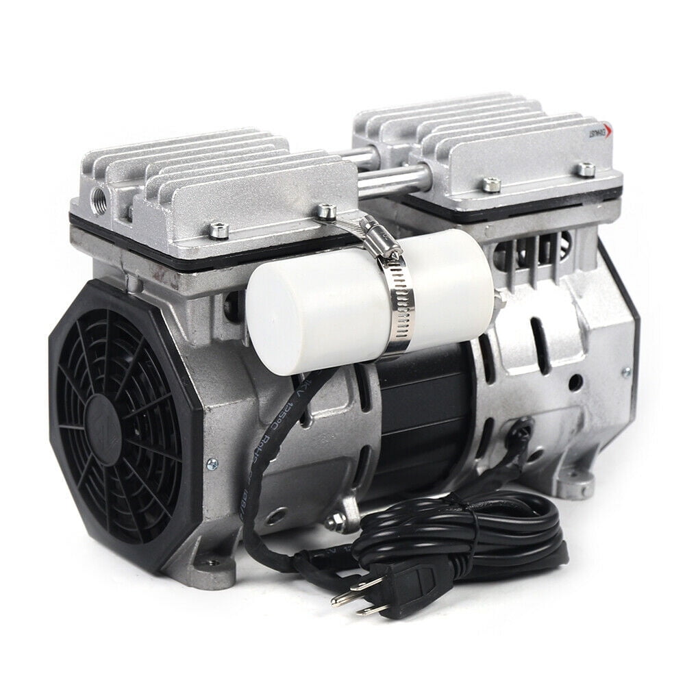 Miumaeov High Flow Portable Vacuum Air Compressor 110V Double-Cylinder Oilless Air Compressor Diaphragm Compressor Pump Ultra Quiet Oil-Free