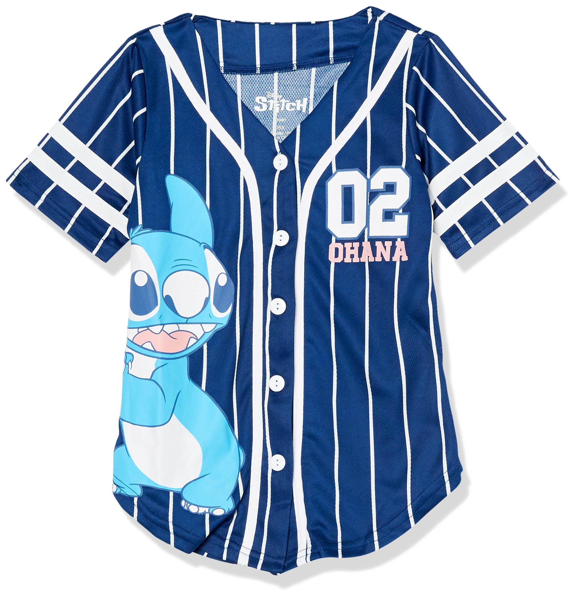Jersey de béisbol Disney Lilo Stitch Angel azul marino/blanco