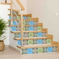 thumbnail image 4 of Mi Alma Blue Green Abstract Peel & Stick Tiles - Vinyl Backsplash 8x8, 4 of 9