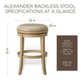 thumbnail image 6 of Open Box Maven Lane Bar Stool, Weathered Oak Finish w/ Avanti Vegan Leather, 6 of 7
