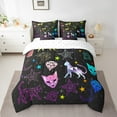 thumbnail image 2 of Erosebridal Cat Silhouette Bedding Full Size,Galaxy Starry Sky Comforter Sets with Sheets,Abstract Cartoon Animal Bedding Sets Full Size,Breathable Bedroom Decor,7 Pieces, 2 of 6