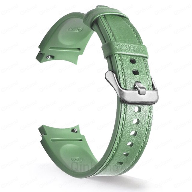 Correa de reloj de 20 mm para Samsung Watch 4 5 40 mm 44 mm Pulsera para Samsung Galaxy Watch 5 Pro Classic 42 mm 46 Silicona + bandas de cuero Tan Jianjun unisex