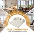 thumbnail image 4 of Wiilayok 78.5" Convertible Sofa Bed,Modular Corduroy Futon Sofa Couch with Pillow, 3 Seater Sofa for Living Room, Bedroom,Beige, 4 of 10