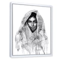 thumbnail image 3 of Designart 'Black and White Portrait of Young Indian Woman I' Modern Framed Canvas Wall Art Print, 3 of 5