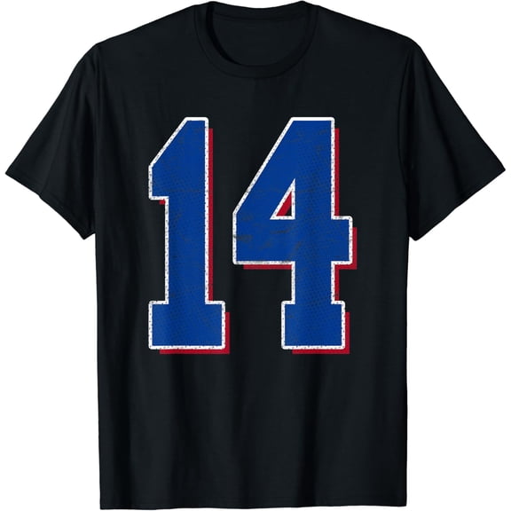 t-shirt Number 14 Numbered Uniform Sports Team Jersey 14th Birthday t-shirt mens t shirt，black，women，funny，misfits，men，journey