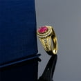 thumbnail image 4 of Gem Stone King 1.36 Ct Oval Red Created Ruby 18K Yellow Gold Plated Silver Ring, 4 of 5