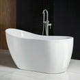 thumbnail image 2 of Woodbridge 54" Acrylic Freestanding Bathtub Contemporary Soaking Tub with Brushed Nickel Overflow and Drain, B-0006, 2 of 9
