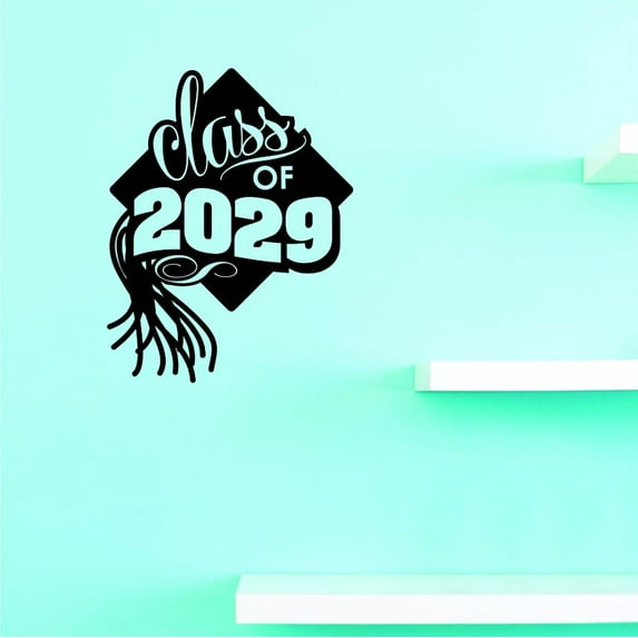 Custom Decals Class Of 2029 Wall Art Size: 10 X 20 Inches Color: Black