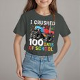 thumbnail image 2 of TOWED22 Girls Short Sleeve T Shirts Kids Crewneck Curve Hem Soft Tunic Tops Summer Tees 5-14 Years(Grey,7-8 Y), 2 of 4