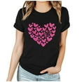 thumbnail image 2 of T-shirts d'Été jovatis Tendance pour Femmes, Col Rond, Imprimé, Manches Courtes, T-Shirt Décontracté Ample, Hauts, 2 of 4