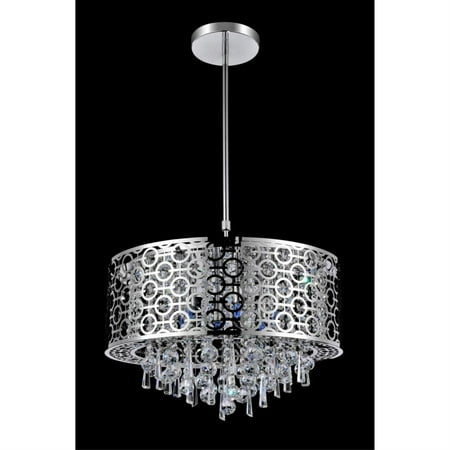 

5 Light Drum Shade Chandelier with Chrome finish