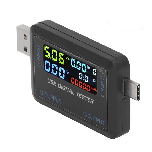 USB Tester Multimeter, USB Volmeter Ammeter IPS LCD Display Wide Application 5-36V Multifunctional 4 Digit Accuracy for Electronic Products