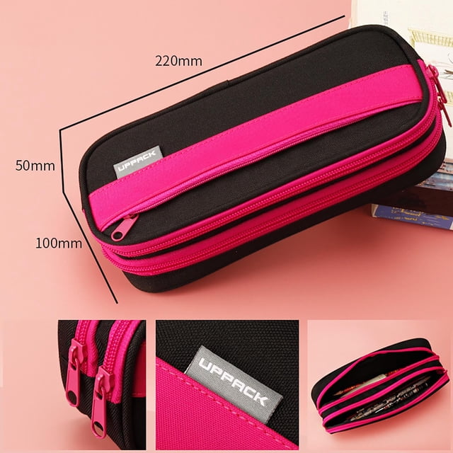 School Supplies College Three-layer Color Matching Pencil Case Pencil Case Elementary School Students Middle And High School Tool Box Back to School Supplies