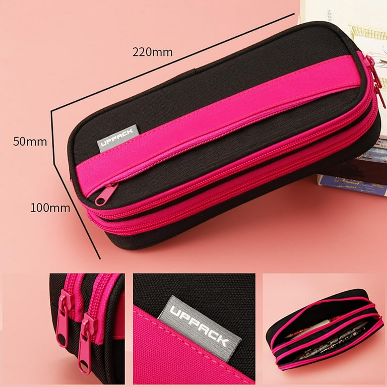 Back to School Supplies Under $1 Lzobxe Pencil Case Pencil Pouch  Three-layer Color Matching Elementary School Students Middle And High  School Tool Box