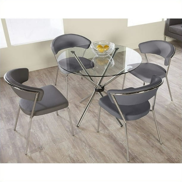 Eurostyle Hydra Draco 42 Round 5 Piece Dining Set Com Eurostyle Hydra Draco 42 Round 5 Piece, 42 Round Glass Top Dining Table Sets