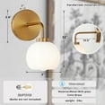 thumbnail image 2 of Mordern Single Antique Brass Metal with Milk Glass Shade Vanity Light, Minimalist Wall-Mounted Sconce, Contemporary Wall light, Indoor Sconce beside Mirror, for Bathroom, Living Room, Dining Room, 2 of 10