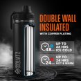 thumbnail image 3 of 18 Oz Stainless Steel Water Bottle, with Straw, Leak Proof, Vacuum Insulated Stainless Steel, Double Walled, Thermo Mug & Wide Mouth Lids (Black), 3 of 7