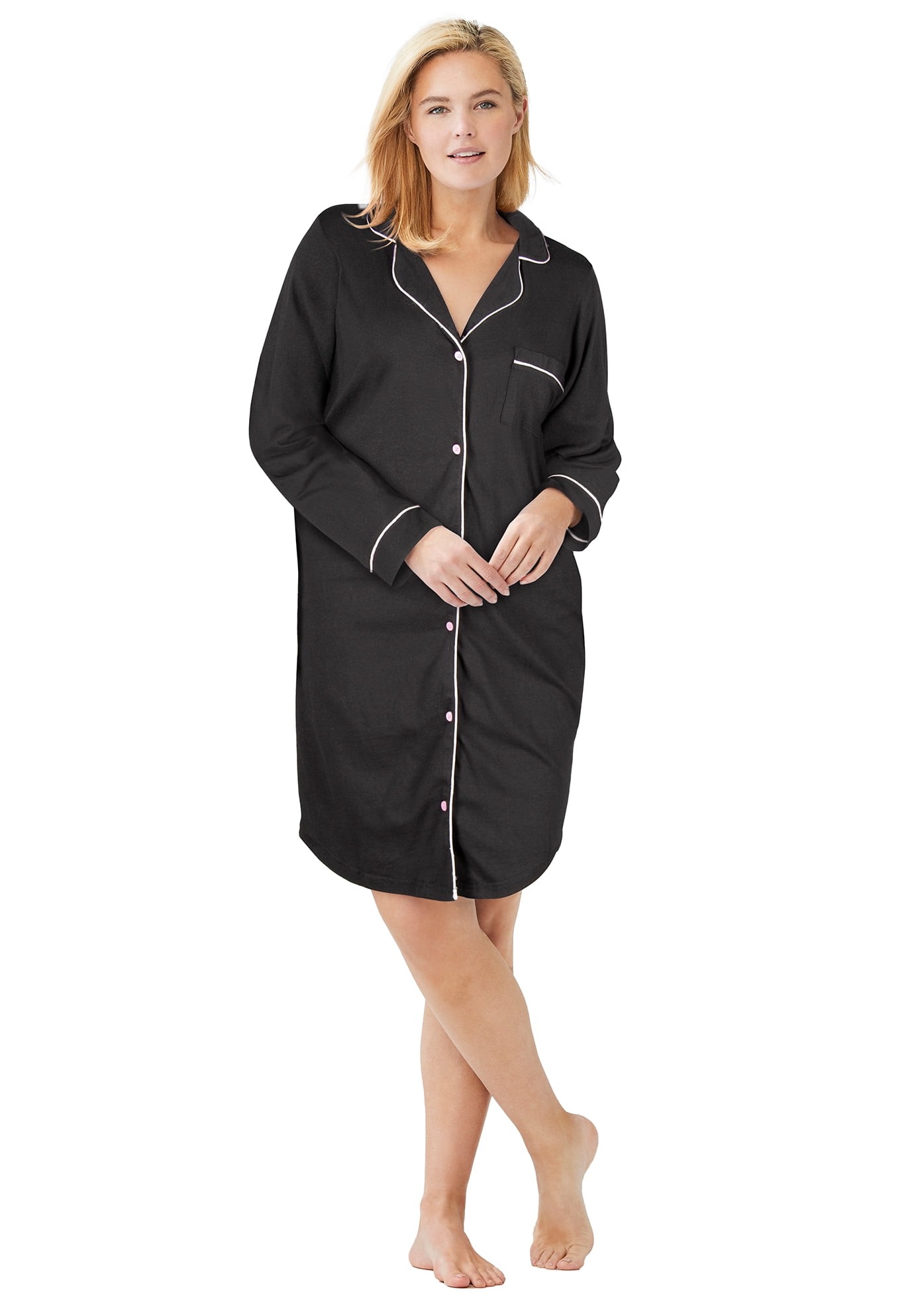 Plus Size Knit Sleep Shirt Shirt 