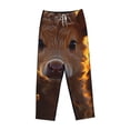 thumbnail image 4 of Daiia Sunset Sunflower Cow Women's Sleep Pant with Pockets and Drawstring,Pajama Pants-Large, 4 of 9