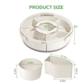 thumbnail image 6 of Divided Rotating Serving Tray with Lid and Handle, Portable Snackle Box for Fruits Snacks Veggie Charcuterie, Clear Snack Spinner Organizer and Fridge Storage Container for Adults Child (1PCS,12" L, 6 of 6