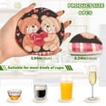 thumbnail image 3 of WOBOGO Cute Teddy Near Couple Pattern Coil Coasters Set of 6 Minimalist Cotton Woven 3.94 inch Non-Slip Insulated and Absorbent Home Accessories., 3 of 7