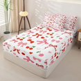 thumbnail image 2 of Homewish Cute Bowknot Zipper Twin Comforter Sets with Fitted Sheet and 2 Pillowcases for Kid, Butterfly Knot Zipper Bedding Set, White Red, Pink Reversible, 4 Pieces, 2 of 6