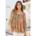 thumbnail image 3 of Roaman's Women's Plus Size Square Neck Lurex Blouse, 3 of 3