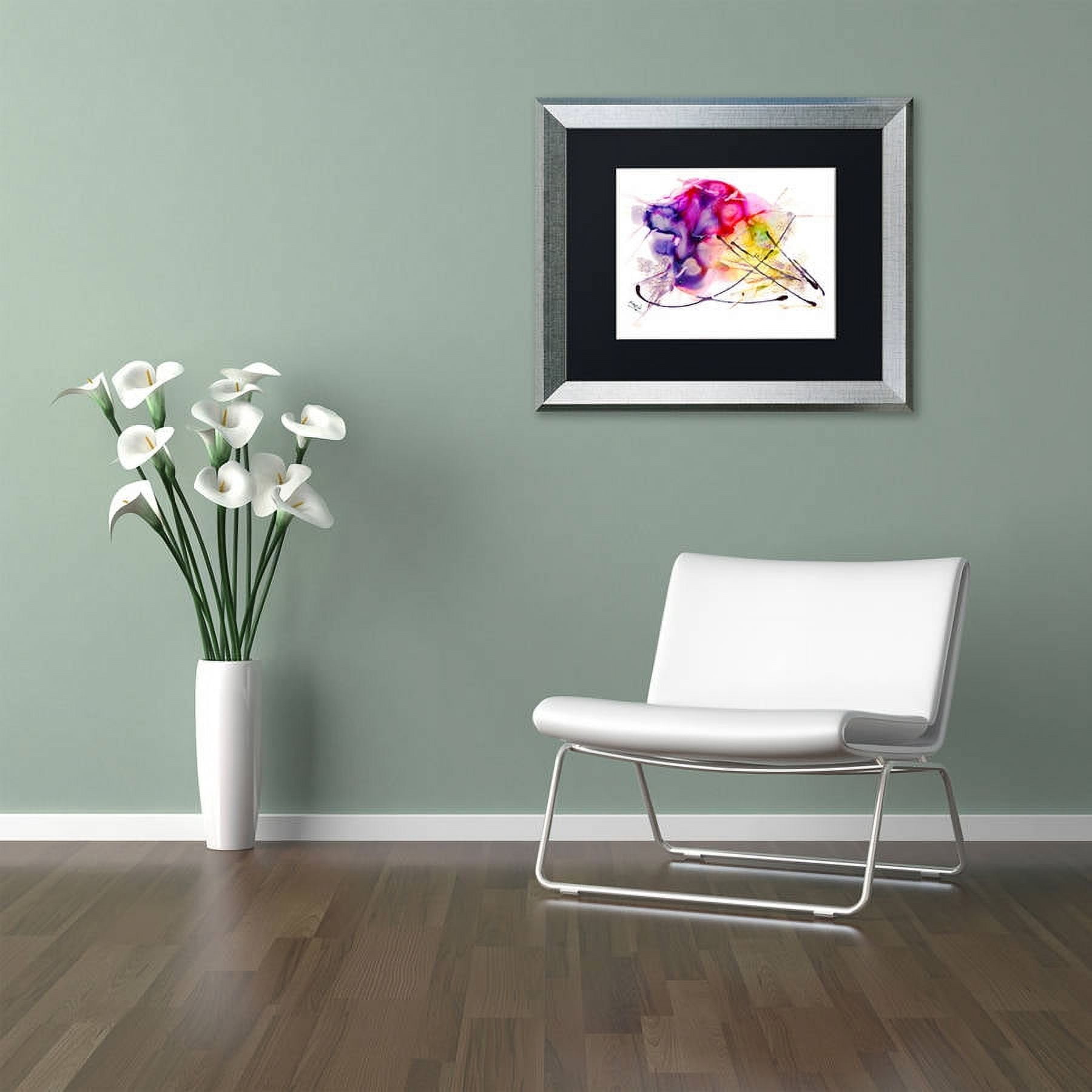 Trademark Fine Art "Abstract 08" Canvas Art by Mako, Black Matte, Silver Frame
