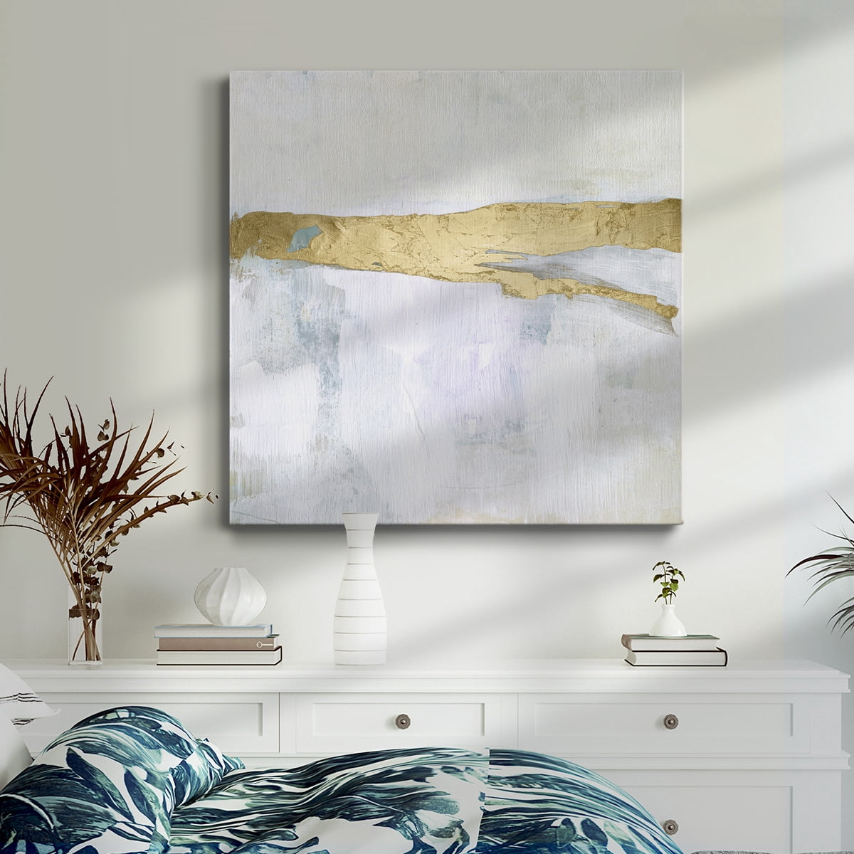 Wexford Home Gold Ribbon Horizon II-Premium Gallery Wrapped Canvas, 16" x 16" - Ready to Hang
