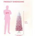 thumbnail image 5 of Lumiparty 4.5ft Prelit Artificial Christmas Tree, Pre-Lit Pencil Christmas Tree with RGB & Warm White Lights, for Xmas Holiday Decoration, Party, Pink, 5 of 9