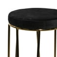 thumbnail image 5 of DecMode 17" x 31" Gold Metal Bar Stool with Black Upholstered Seat, 1-Piece, 5 of 8
