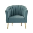 thumbnail image 2 of Posh Living Blaze Velvet Upholstered Barrel Back Accent Chair in Teal/Gold, 2 of 8