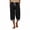 Black, variant on Capri Pants for Women Cotton Linen Casual Summer 2026 Elastic High Waist Wide Leg Loose Drawstring Cropped Trousers(Light Gray,S)