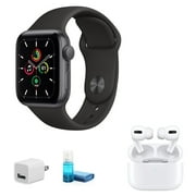Apple Watch SE (GPS, 40 mm, bracelet sport noir) - avec Apple AirPods Pro et plus (boîte neuve ouverte)