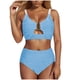 thumbnail image 1 of Conjunto de Bikini de Cintura Súper Alta para Mujeres con Cuello en V con Textura Ruched 2025 Traje de Baño de Playa de Verano, 1 of 7