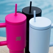 Cubitt Insulated Stainless Steel 40 oz Tumbler with Handle and Straw Lid, Cupholder Friendly