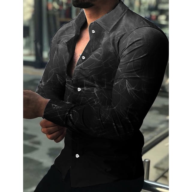 Camisas hawaianas de manga larga para hombre, camisa clásica con gráficos geométricos, camisa de moda para hombre y mujer, blusa de playa de talla grande, ropa para hombre
