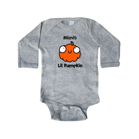 

Inktastic Mimis Lil Pumpkin Gift Baby Boy or Baby Girl Long Sleeve Bodysuit