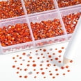 thumbnail image 2 of Beadsland 7200pcs Flatback Orange Rhinestones for Crafts, 6 Sizes , SS3-SS10,Orange, 2 of 8