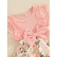 thumbnail image 5 of Infant Baby Girls Summer Jumpsuit Floral Print Lace Patchwork Romper Dress and Headband Set, 5 of 8