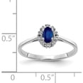 thumbnail image 4 of 14K White Gold Diamond And Oval Sapphire Halo Ring (Size 7) Made In India rm5757-sa-010-wa, 4 of 5