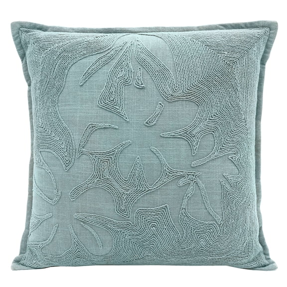 Better Homes & Gardens 18" x 18" Green Sophia  Embroidered Floral Decorative Throw Pillow