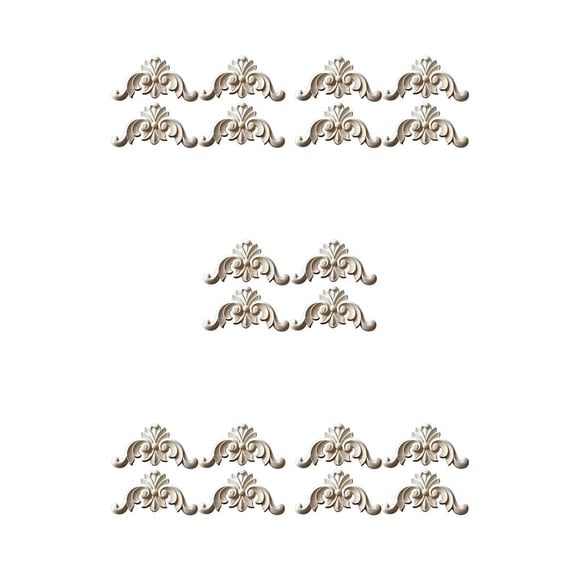 Yuarrent 4 Uds. Apliques de madera tallada, figuritas de madera, molduras, marco para Decoración Type5 NO5