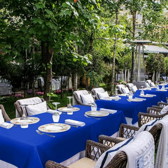 Royal Blue Tablecloth for 8 Foot Rectangle Tables, 6 Pack - 60x120 Inch - Washable Fabric Table Cloth, Reusable Polyester Table Covers for Wedding Party